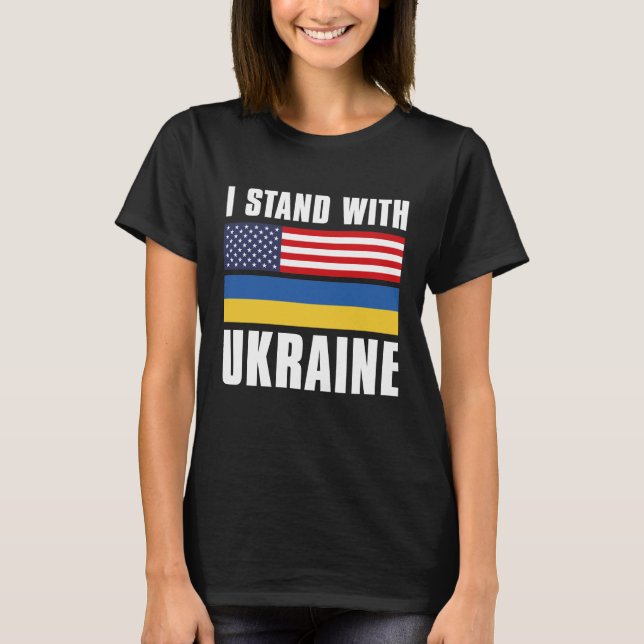 I Stand With Ukraine USA T-Shirt (Front)