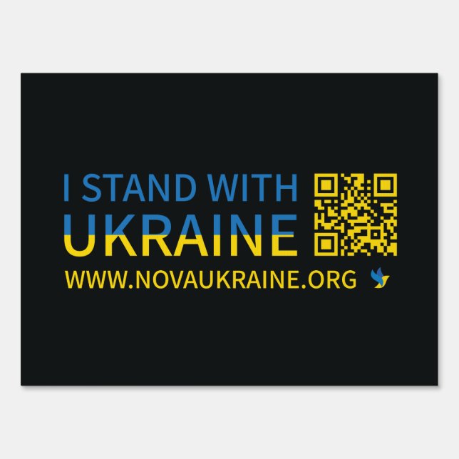 I Stand with Ukraine Yard Sign (Front)