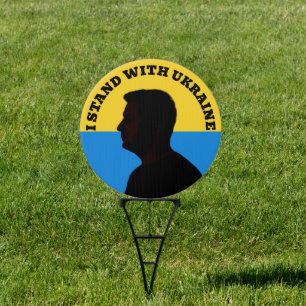 I Stand with Ukraine Zelenskyy Profile Sign