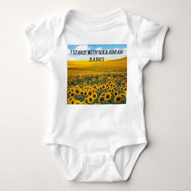 I STAND WITH UKRAINIAN BABIES BABY BODYSUIT (Front)