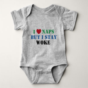 I Stay Woke (BLM back) Baby Bodysuit