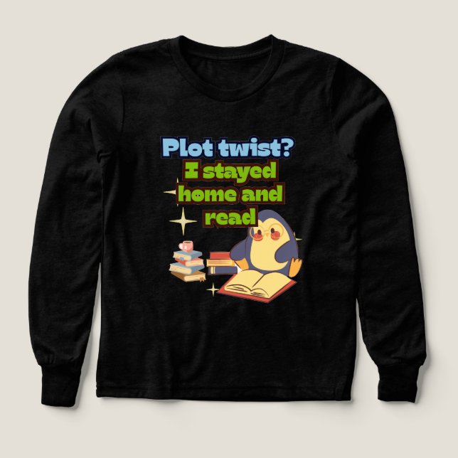 I Stayed Home & Read Penguin Pullover Cozy Bookish (Design Front)