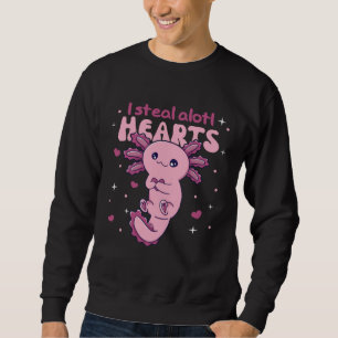 I Steal Alotl Hearts Valentine s Day Pun Axolotl Sweatshirt