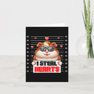I Steal Cute Hearts Valentine Guinea Pig Sungles H Card