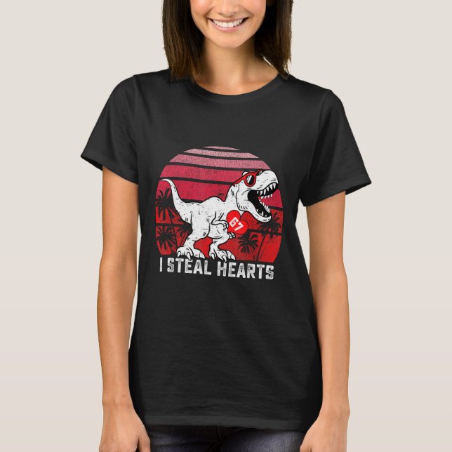 I Steal Hearts 67 Valentine’s Day 67 Meme 6 7 Boys T-Shirt (Front)