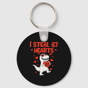 I Steal Hearts 67 Valentine’s Day 6 7 Meme Heart M Keychain