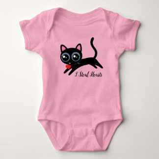 I Steal Hearts Cute Kitty Cat Gift Baby Bodysuit