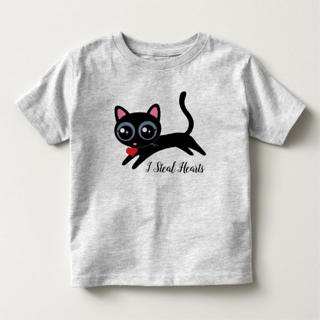 I Steal Hearts Cute Kitty Cat Gift Toddler T-shirt (Front)
