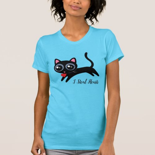 I Steal Hearts Cute Kitty T_Shirt