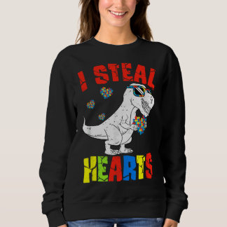 I Steal Hearts Dinosaur Autism Awareness Toddler B Sweatshirt