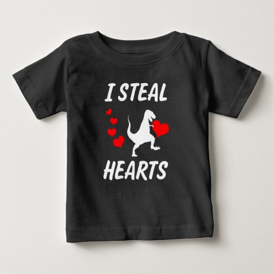 I Steal Hearts Funny Boys Dinosaur Valentine S Day Baby T Shirt