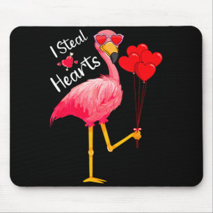 I Steal Hearts Funny Flamingo Lover Valentine's Da Mouse Pad