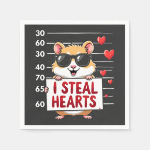 I Steal Hearts Hamster Lover Valentine Day Napkins