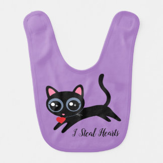 I steal Hearts Kitty Cat Cute Gift for Girl Baby Bib