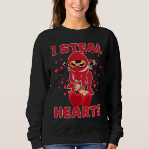 I Steal Hearts Ninja Boys Valentines Day Toddler   Sweatshirt