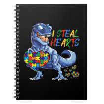 I Steal Hearts Puzzle Autism Awareness Dinosaurs Notebook