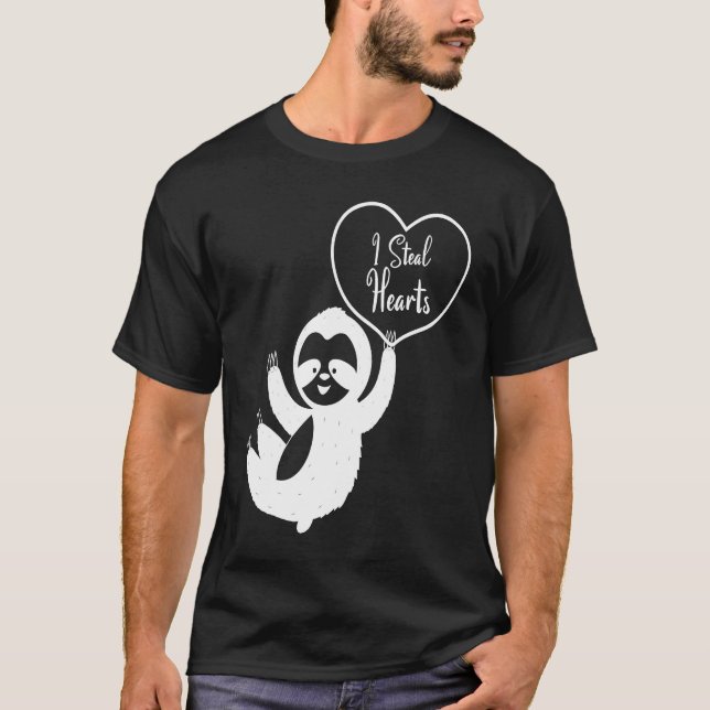 I Steal Hearts Sloth  Valentines Day  1 T-Shirt (Front)