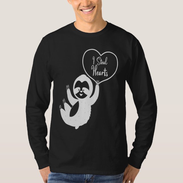 I Steal Hearts Sloth  Valentines Day  1 T-Shirt (Front)