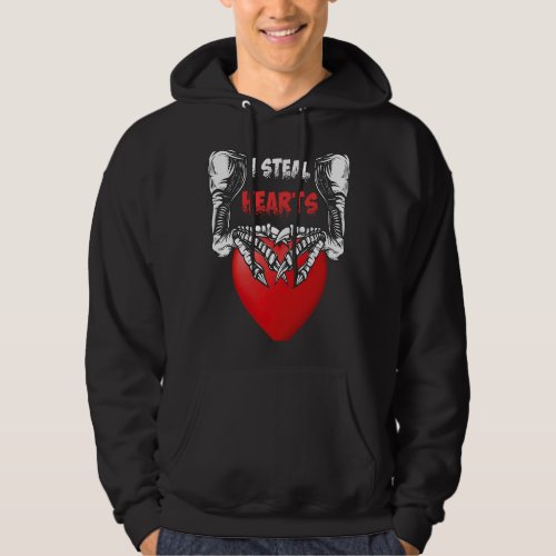 I Steal Hearts Trex Dino Hands Valentines Day Scar Hoodie