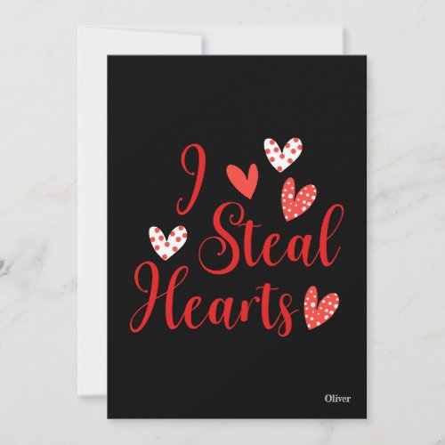 I Steal Hearts Valentine Holiday Card