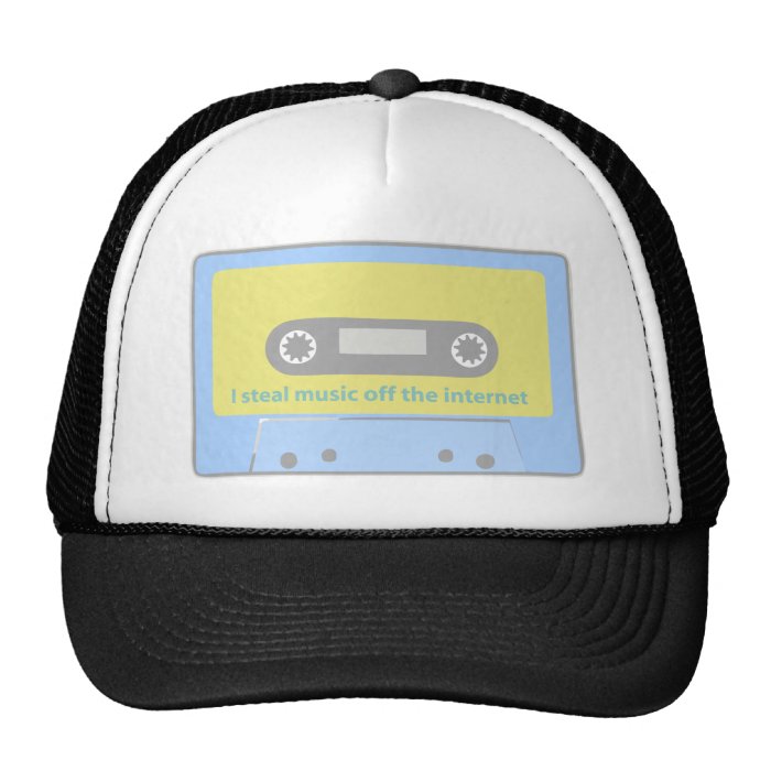 I STEAL MUSIC OFF THE INTERNET CASSETTE TRUCKER HAT