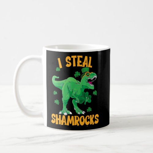 I Steal Shamrocks  st patricks day Dinosaur   2  Coffee Mug