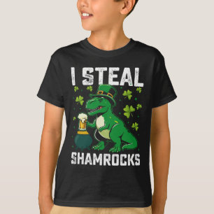 I Steal Shamrocks T Rex Dinosaur St Patrick's Day T-Shirt