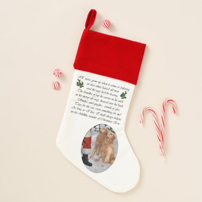 I Still Believe Golden Retriever Christmas Stocking (Front)
