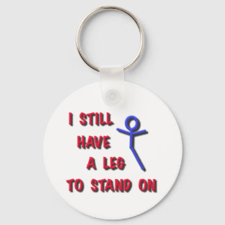 I Still Have a Leg to Stand on, red,blue,stickman Keychain