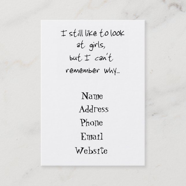 I still like to look at girls-business card (Front)