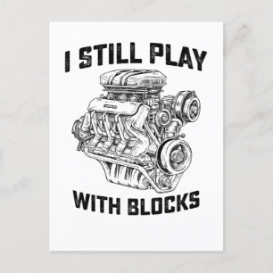 I Still Play With Blocks Car Mechanic Invitation Postcard