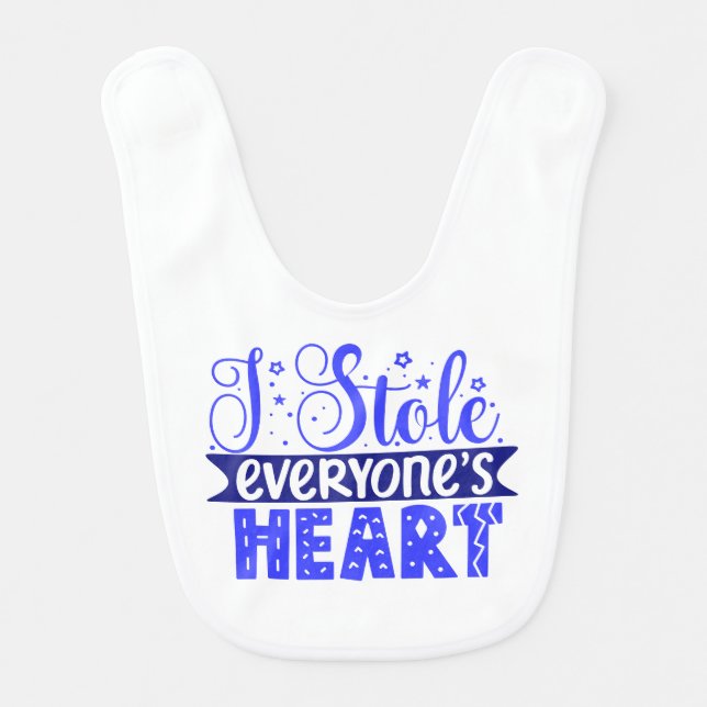 I Stole Everyone's Heart Baby Bib (Front)