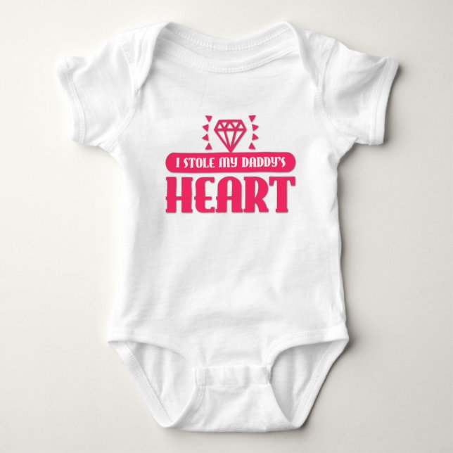 I Stole My Daddy's Heart Baby Bodysuit (Front)