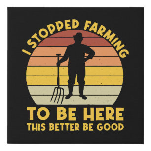 I Stopped Farming To Be Here This Better Be Good Faux Canvas Print