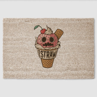 I straw,cute ice scream fiber doormat