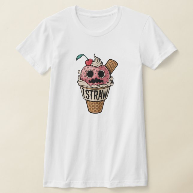 I straw,cute ice scream T-Shirt (Laydown)