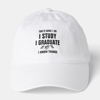 I Study Graduate Know Things Hat - Funny Cap