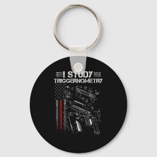 I Study Triggernometry Gun Veteran Christmas Keychain