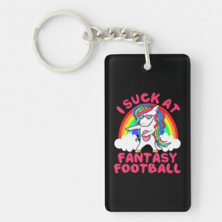 I Suck At Fantasy Football Loser Trophy Unicorn Keychain
