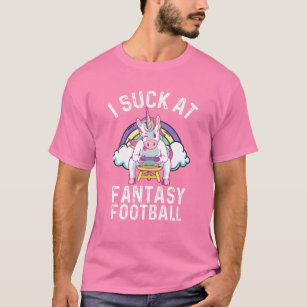 I Suck At Fantasy Football Rainbow Unicorn Gamer F T-Shirt