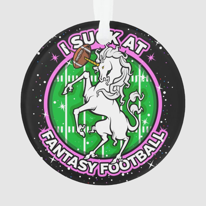 I Suck At Fantasy Football Unicorn Ornament Zazzle Com