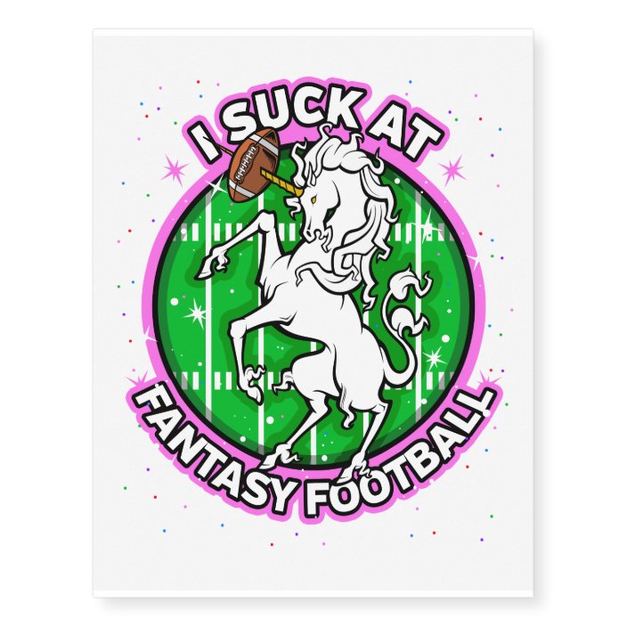 I Suck At Fantasy Football Unicorn Temporary Tattoos Zazzle Com