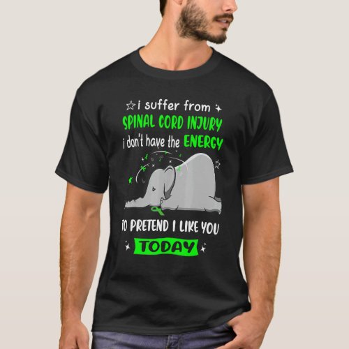 I Suffer From Spinal Cord Injury Awareness Elephan T_Shirt