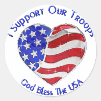 I Suport our troops Classic Round Sticker