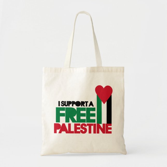 I support a free palestine tote bag (Front)