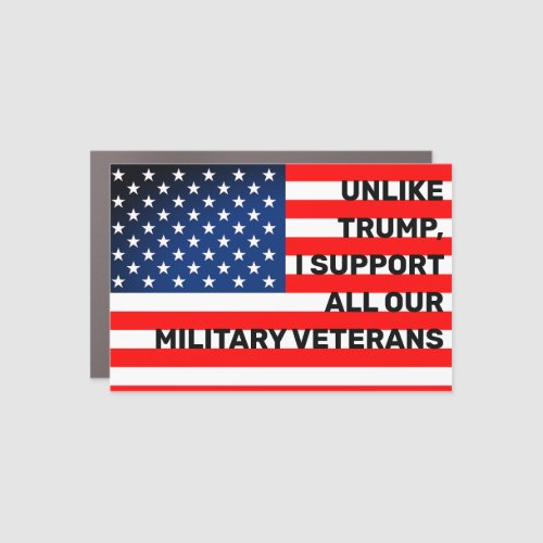 I Support All Veterans American Flag Car Magnet