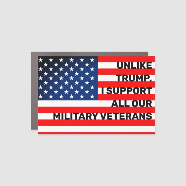 I Support All Veterans American Flag Car Magnet (Front)