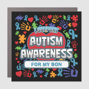 I Support Autism Awareness Personalized Car Magnet