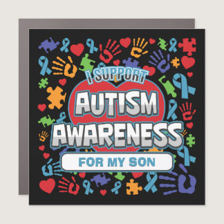 I Support Autism Awareness Personalized Car Magnet