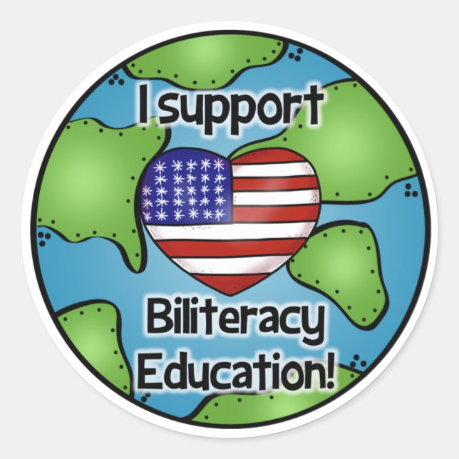 I Support Biliteracy Education Sticker (Front)